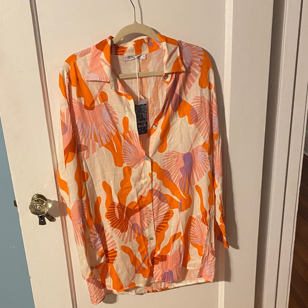 Vibrant Orange and Purple Women's Top